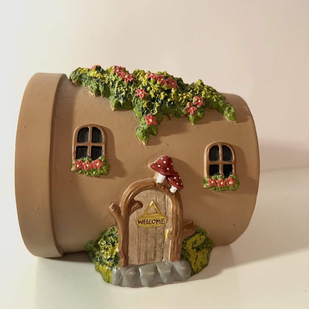 Gnome Fairy House Décor for inside + outside. Garden Ceramic Floral by ArtMinds